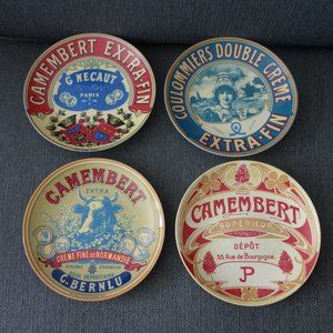 Vintage Set of Four(4) BIA Cordon Bleu Camembert 8" Ceramic Plates